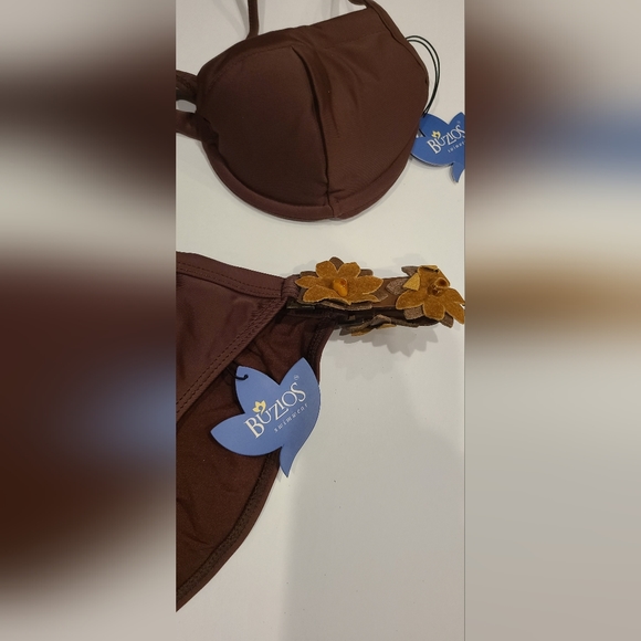 Buzios 2pc Brazilian Leather Floral Bikini Set - Picture 7 of 12